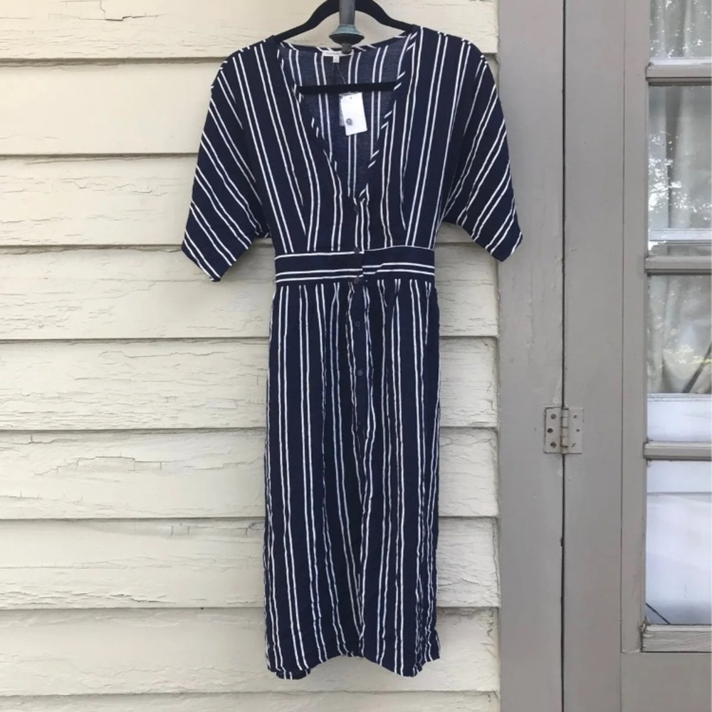 Nautical dress stripes stripe striped M blue